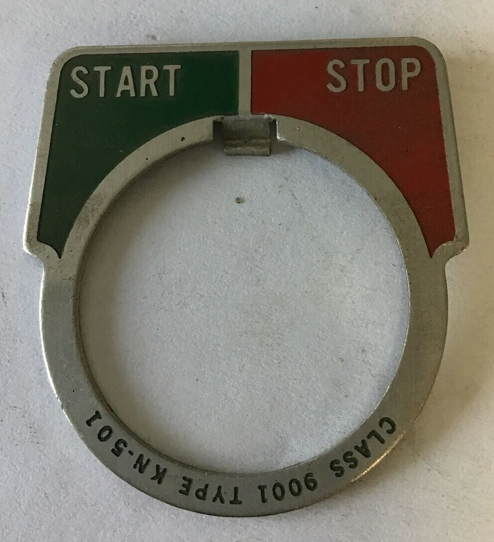 SQUARE D 9001 KN-501 LEGEND PLATE START/STOP***LOTOF11***