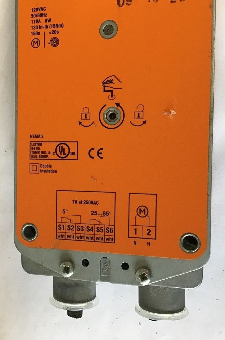 BELIMO AF120-S SPRING RETURN ACTUATOR 120VAC 50/60HZ 11VA 8W