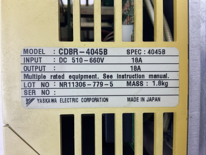 YASKAWA CDBR-4045B BRAKING UNIT INPUT 510-660V 18A