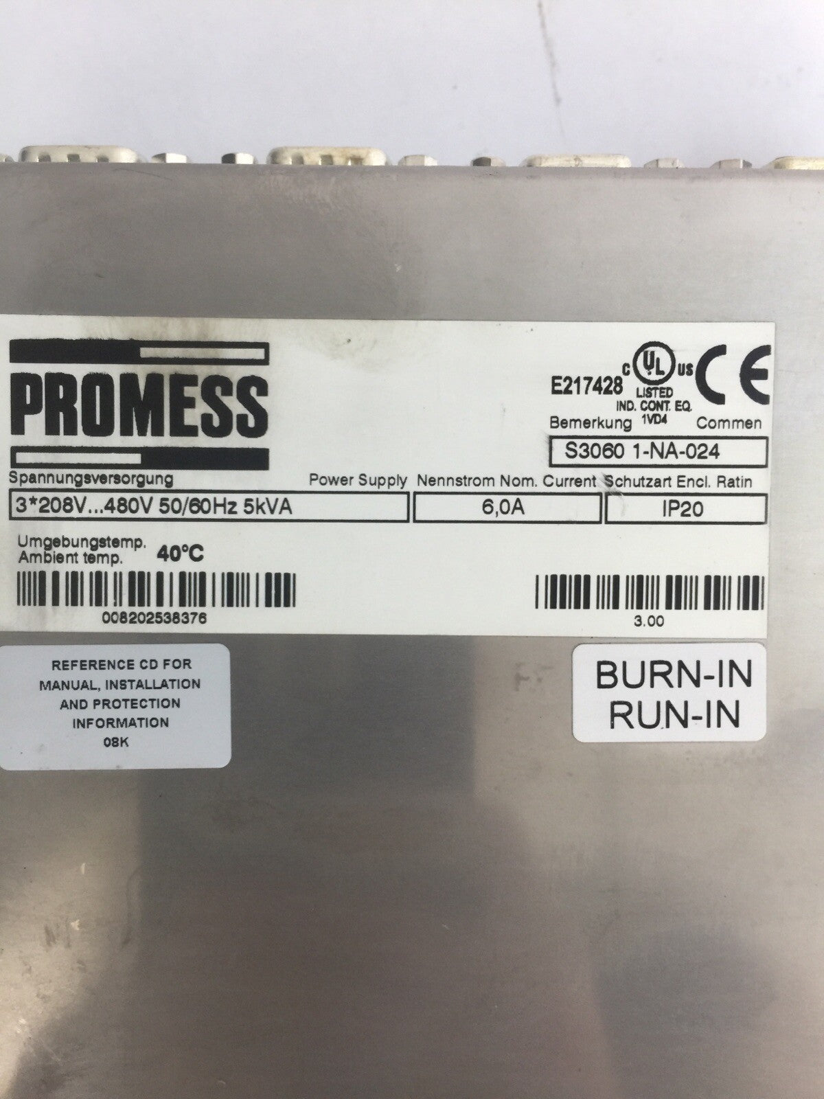 PROMESS E217428 AC DRIVE 208-480V 5kVA 6A