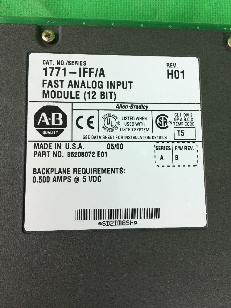 ALLEN BRADLEY 1771-IFF/A FAST ANALOG INPUT MODULE REV. H01