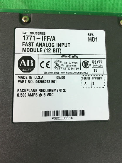 ALLEN BRADLEY 1771-IFF/A FAST ANALOG INPUT MODULE REV. H01