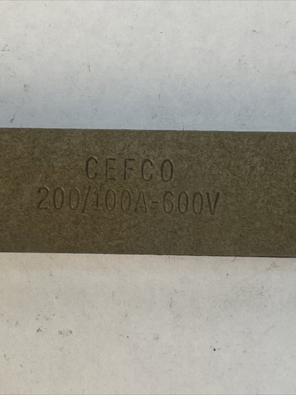 CEFCO 200/100A 600V FUSE REDUCER