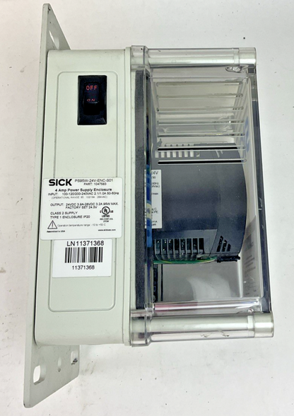 SICK PS95W-24V-ENC-S0 POWR SUPPLY ENCLOSURE 4AMP 24VDC 240VAC 95W