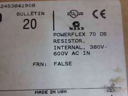 ALLEN-BRADLEY 20AD-DB1-A Ser. A, POWERFLEX 70 INTERNAL DYNAMIC BRAKE / RESISTOR
