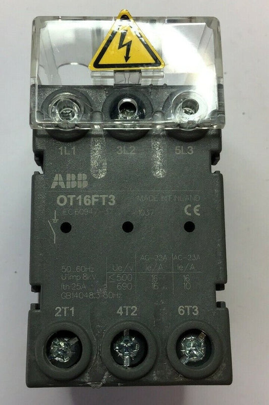 ABB OT16FT3 SWITCH DISCONNECTOR 60HZ 8KV 20A 600VAC