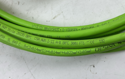 SAB BROCKSKES 279400/OP247-2 SERVO FEEDBACK CABLE 10.7M WIELAND 24-PIN CONNECTOR