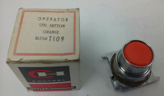 CUTLER HAMMER, 10250T109 STD. OPERATOR PUSH BUTTON ORANGE