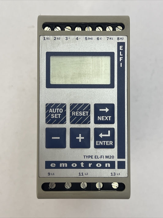 EMOTRON EL-FI M20 SHAFT POWER MONITOR 3X380-500VAC RELAY OUT 1.5A 240VAC