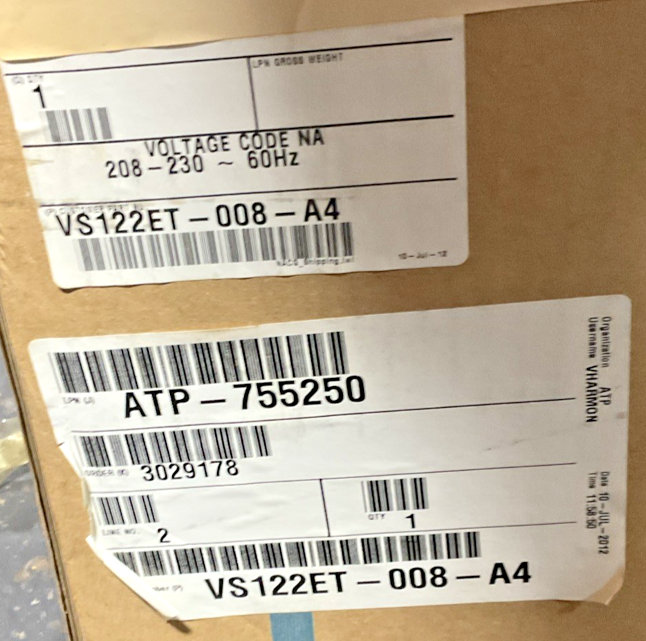 TECUMSEH VS122ET-008-A4 COMPRESSOR 230VAC 1PH VSBG511ZNA 60HZ R404A LRA83.6