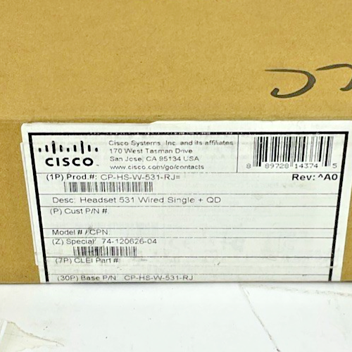 CISCO CP-HS-W-531-RJ WIRED HEADSET 531