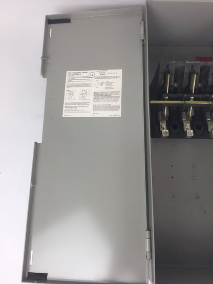 CHALLENGER HD363NFC HD SAFETY SWITCH 600VAC/DC 100AMP 75HP TYPE 1 ENCLOSURE