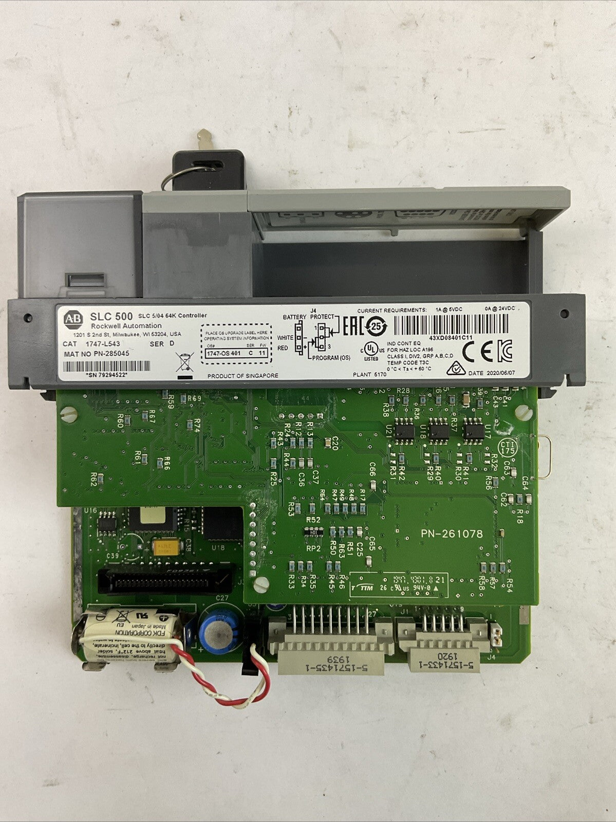 ALLEN BRADLEY 1747-L543 SER D SLC 5/04 64K CONTROLLER 1747-OS401 SER C FRN 11