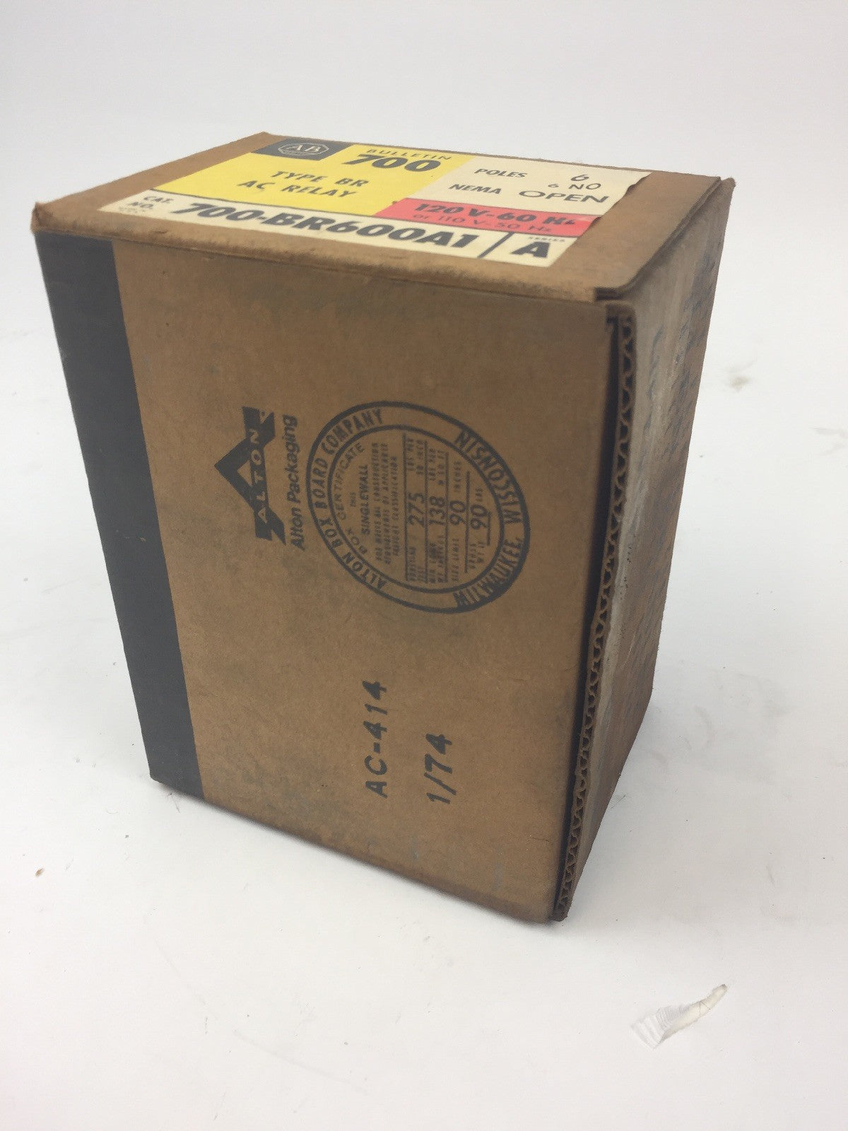 ALLEN BRADLEY 700-BR600A1 AC RELAY TYPR BR 6 POLE 120V 60HZ 110V 50HZ SERIES A