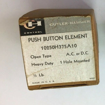 CUTLER HAMMER 10250H375A10 PUSH BUTTON ELEMENT BLACK 600V