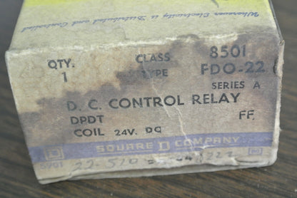 SQUARE D - 8501 FDO-22 TYPE F RELAY - 8-SCREW - 24VDC, 60Hz  - NEW SURPLUS