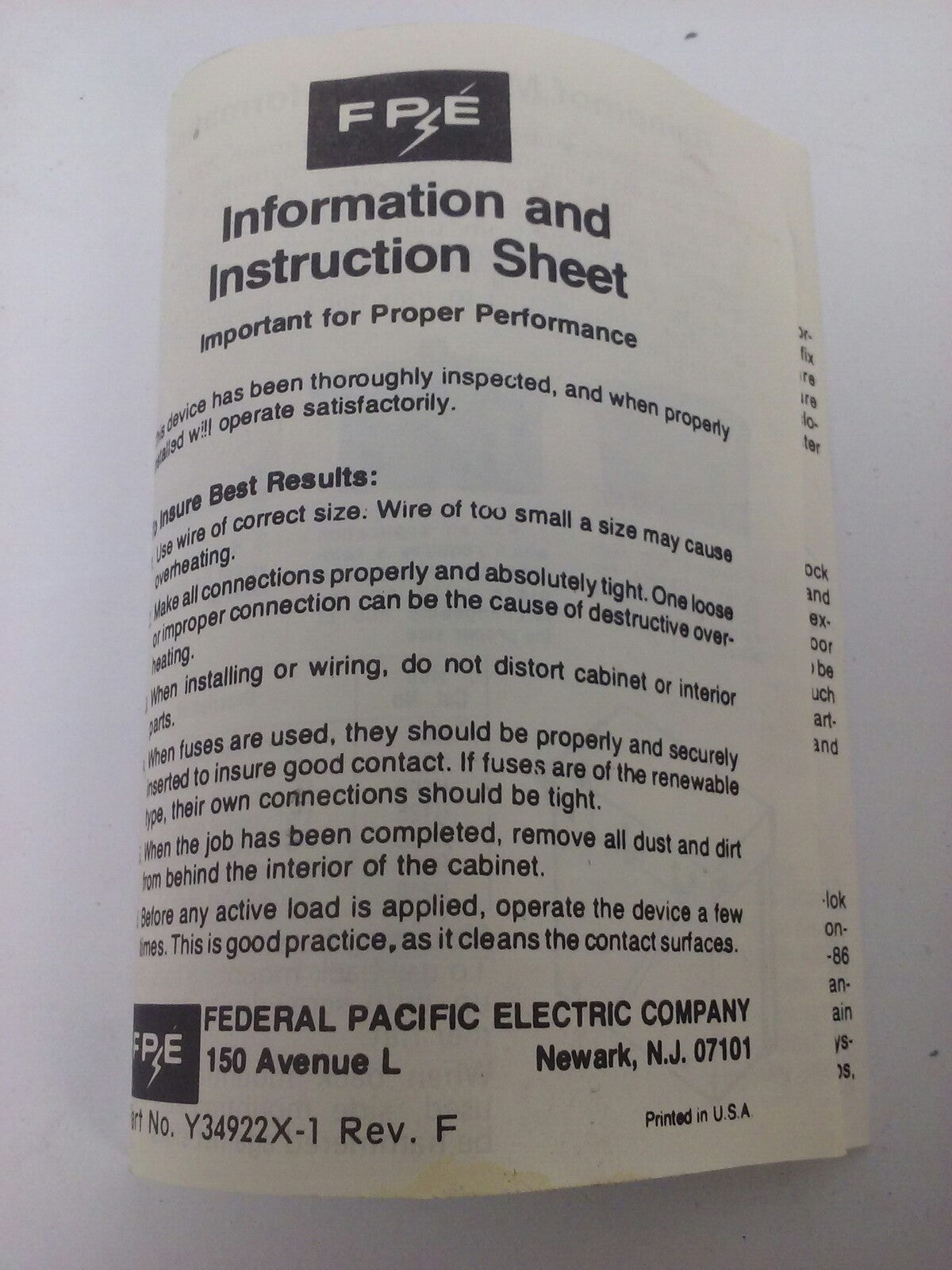 FPE 1132R FUSIBLE HEAVY DUTY SAFETY SWITCH 3P, 100A, 240VAC, 4 WIRE, 30HP