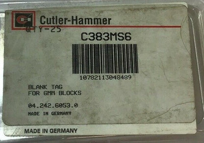 CUTLER HAMMER C383MS6 BLANK TAG 6MM BLOCKS ***LOTOF2***
