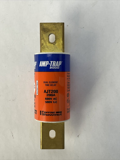 FERRAZ SHAWMUT AJT200 AMP-TRAP 2000 SMART SPOT FUSE 200A 600VAC 500VDC DUAL