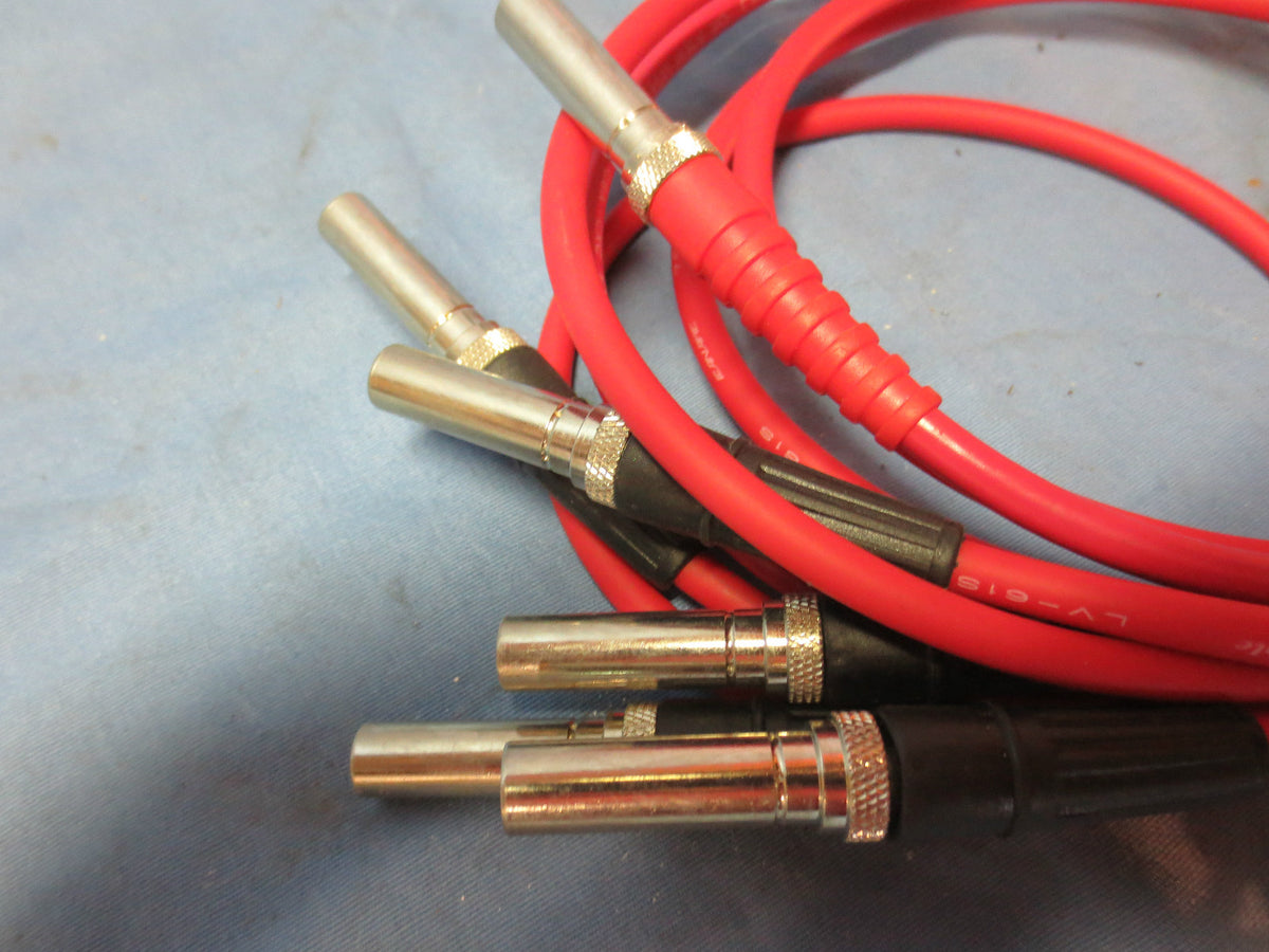 CANARE LV-61S 75-OHM 2-FOOT VIDEO COAXIAL CABLES - COAX - RED - LOT of 6 - 2'