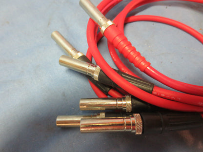 CANARE LV-61S 75-OHM 2-FOOT VIDEO COAXIAL CABLES - COAX - RED - LOT of 6 - 2'