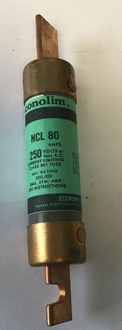 ECONOMY NCLR 80 ECONOLIM CURRENT LIMITING FUSE RK1 80A 250V NCLR 80***LOTOF5***