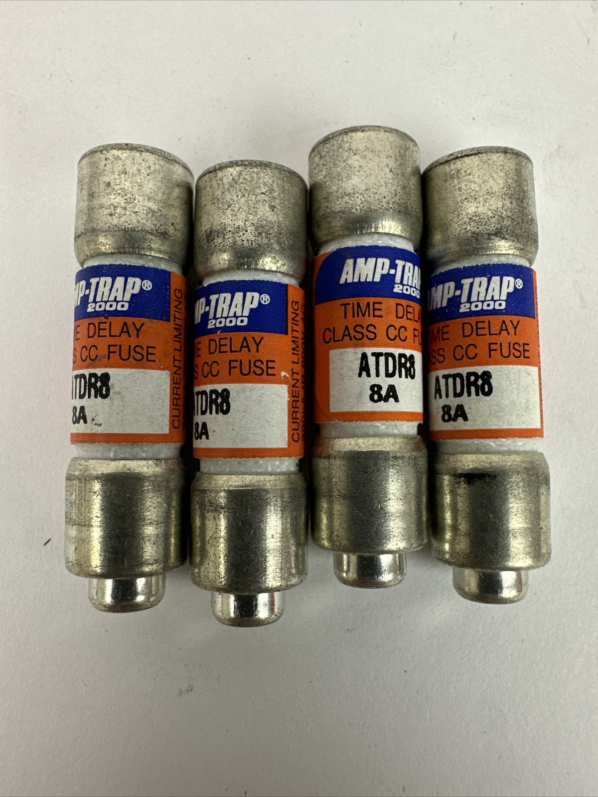 FERRAZ SHAWMUT ATDR8 AMP-TRAP 2000 CLASS CC FUSE 8AMP 600VAC 300VDC (LOT OF 4)