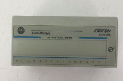 ALLEN BRADLEY 1794-IB16 24VDC SINK INPUT MODULE SER A REV A01 F/W REV BLANK