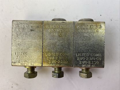ILSCO D1513 TERMINAL LUGS 600MCM-4 AL-CU (LOT OF 3)