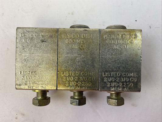 ILSCO D1513 TERMINAL LUGS 600MCM-4 AL-CU (LOT OF 3)