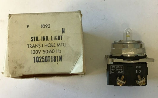 CUTLER HAMMER/ EATON 10250T181N PILOT LIGHT 120V 50/60HZ
