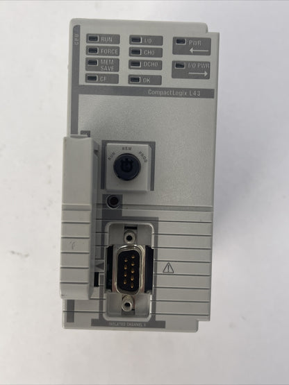 ALLEN BRADLEY 1768-L43 LOGIX 5343 PROCESSOR UNIT SER B F/W REV 1.04 BACKPLANE