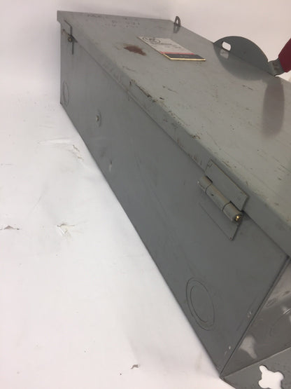 WESTINGHOUSE HUN363 HEAVY DUTY SAFETY SWITCH 100AMP 600VAC 75HP TYPE 1 ENCLOSURE