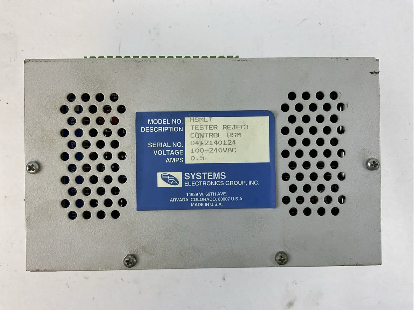SEA HSMLT TESTER REJECT CONTROL HSM 100-240VAC 0.5A