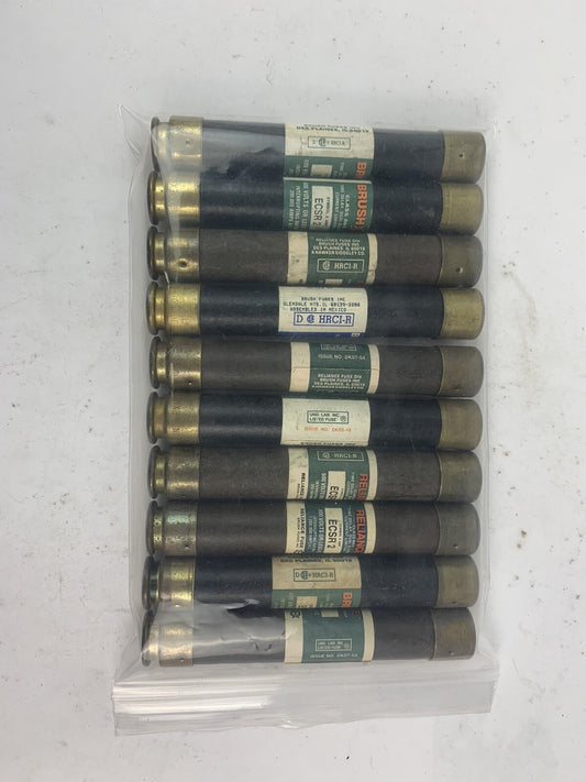 Brush Time-Delay Dual-Element ECSR2 2A 600V Fuse "Lot of 10"