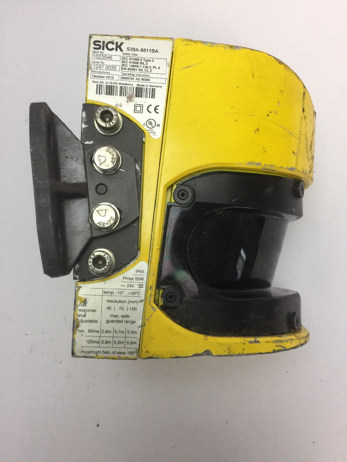 SICK S30A-6011BA SAFETY LASER SCANNER IP65 55W 24VDC  S30A-XXXXBA I/O MODULE