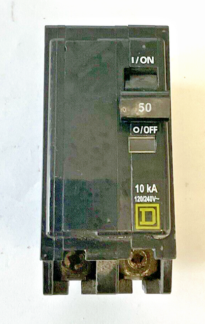SQUARE D QO250 CIRCUIT BREAKER 50A 2POLE 10KA 120/240VAC