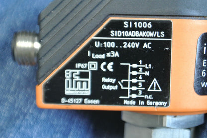 IFM EFECTOR SI1006 / SID10ADBAK0W/LS / FLOW SWITCH / 100-240VAC / 5-PIN