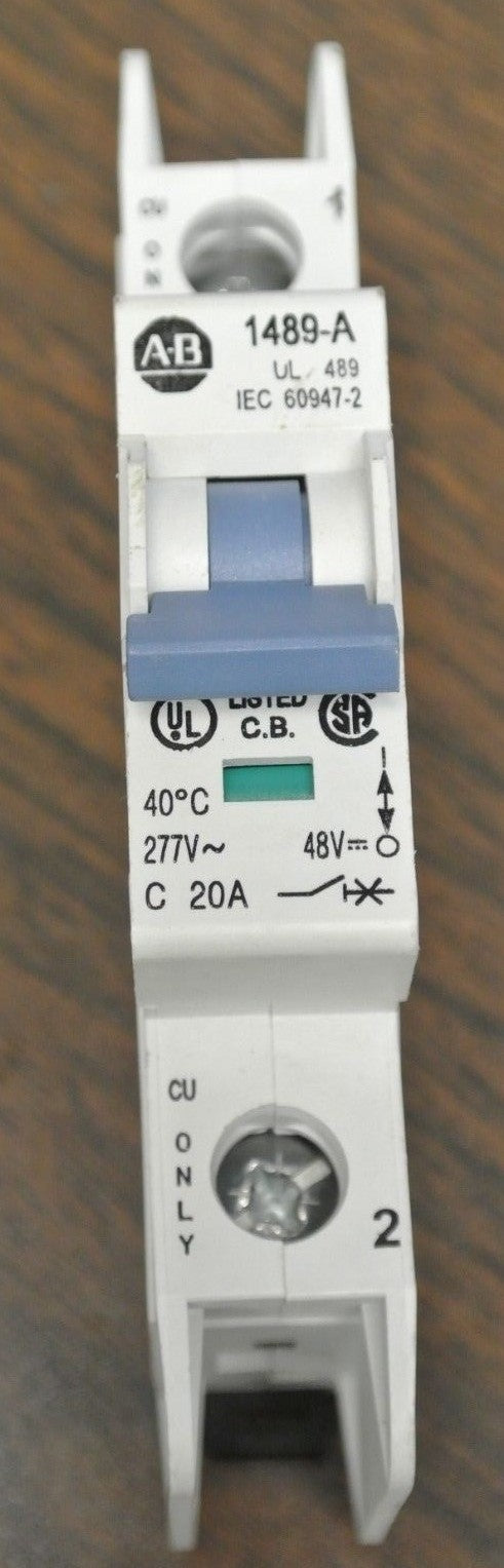 ALLEN-BRADLEY 1489-A1C200 / CIRCUIT BREAKER / 20A / 1-POLE / 277V / 48V