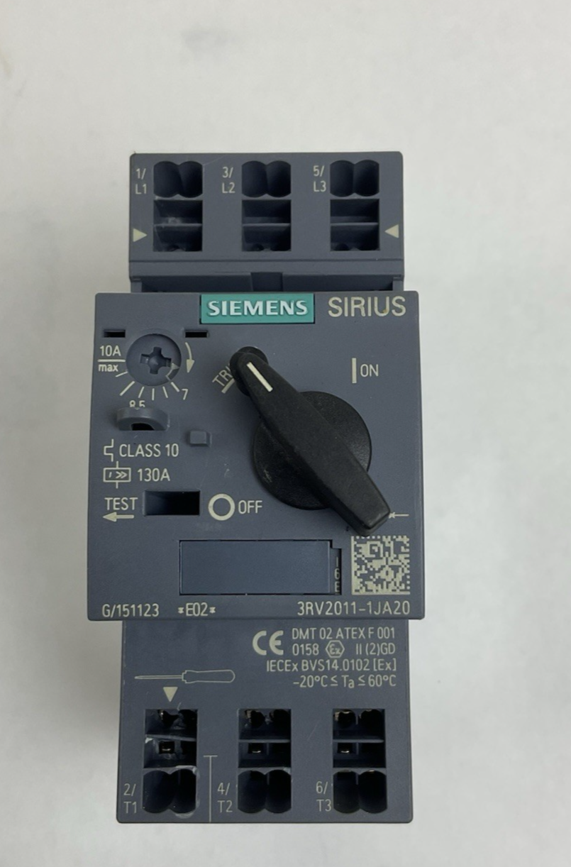 SIEMENS 3RV2011-1JA20 SIRIUS MOTOR PROTECTOR CIRCUIT BREAKER 7-10A 600V
