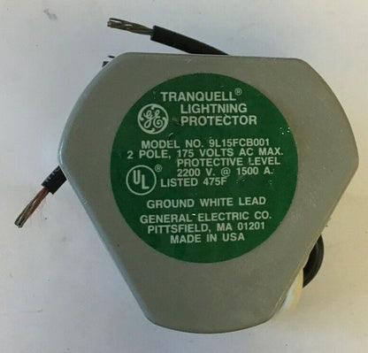 GENERAL ELECTRIC TRANQUELL 9L15FCB001 SURGE ARRESTER 2POLE 175 VAC