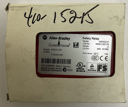 ALLEN BRADLEY 440R-H23179 SAFETY RELAY MSR221P SUPPLY 24VDC 2W