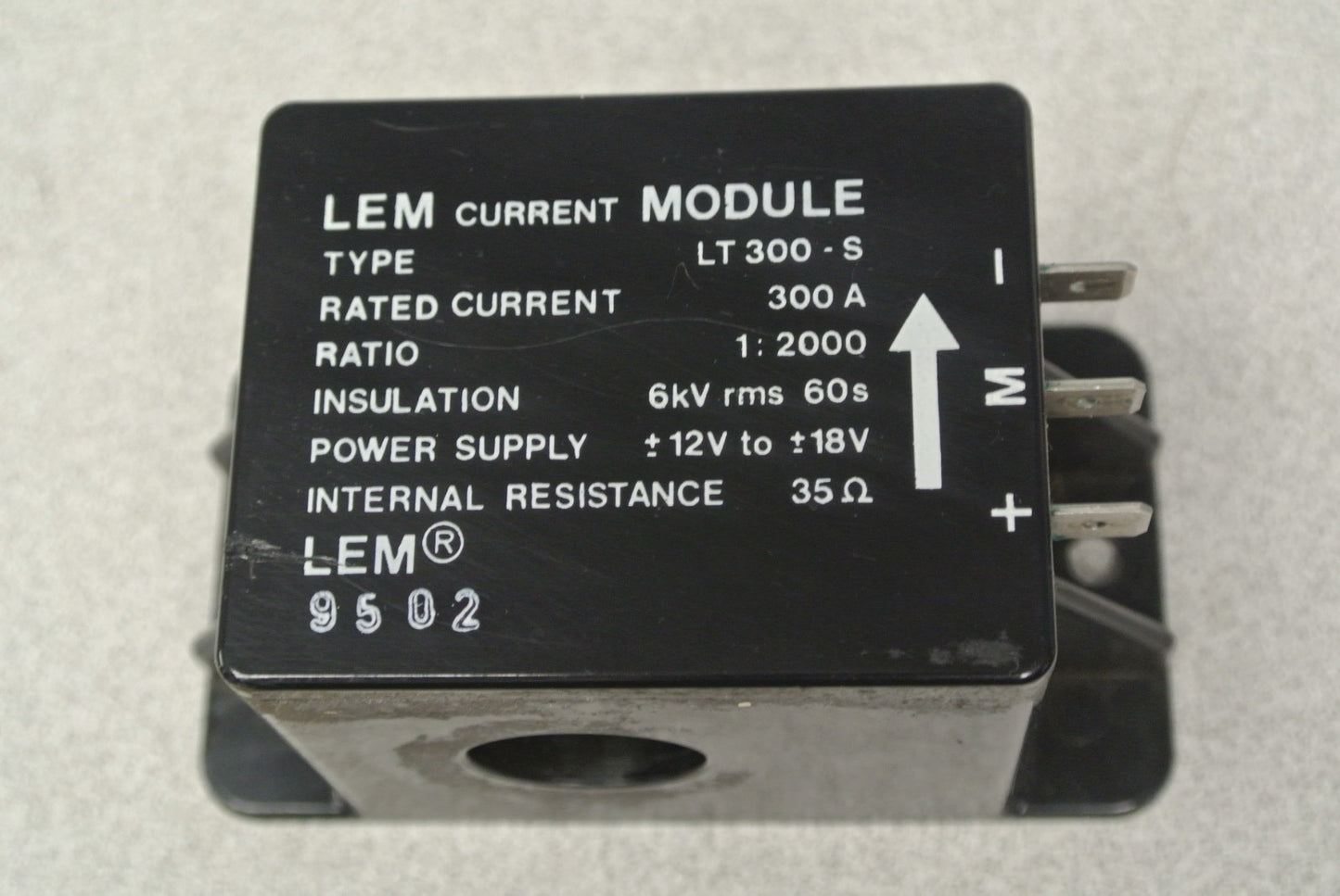 LEM LT300-S CURRENT MODULE / 300A / 1:2000 RATIO / INTERNAL RESISTANCE 35OHM