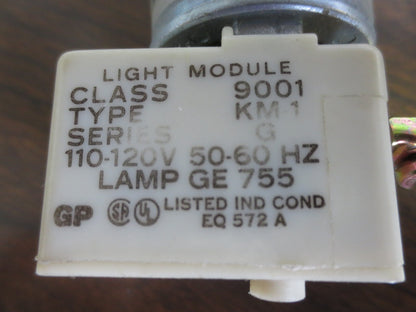 SQUARE D 9001 KP-1 Ser. F PILOT LIGHT, GREEN LENS - 110/120V - NEW SURPLUS