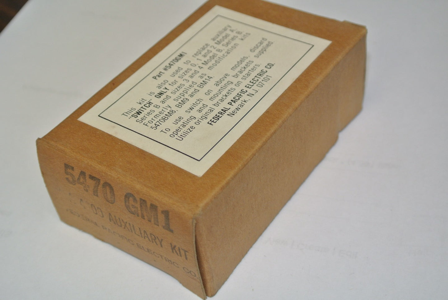 FEDERAL PACIFIC ELECTRIC / FPE 5470GM1 GA4000 AUXILIARY KIT NEW SURPLUS 5470-GM1