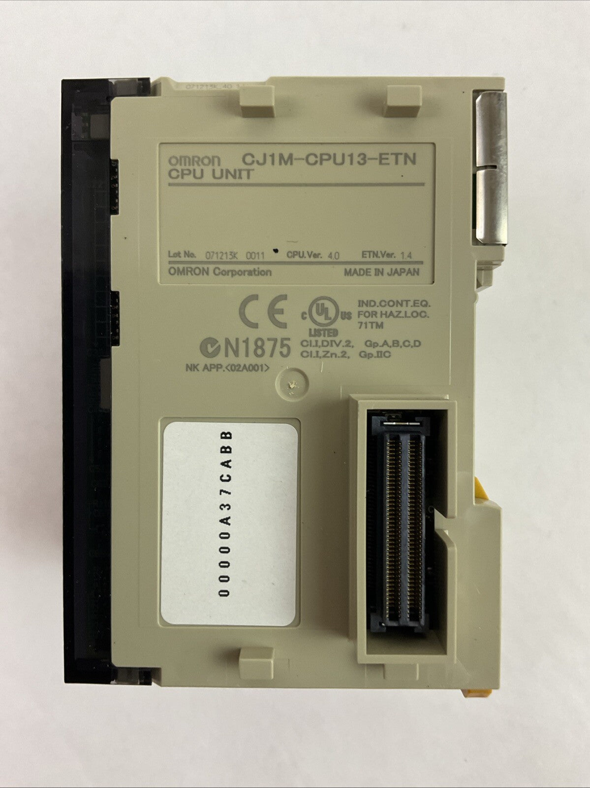 OMRON CJ1M-CPU13-ETN PROGRAMMABLE CONTROLLER CPU VER 4.0 ETN VER 1.4 CPU UNIT