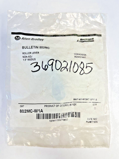 ALLEN BRADLEY - 802MC-W1A - ROLLER LEVER - NON-ADJUSTABLE - 1.5" RADIUS