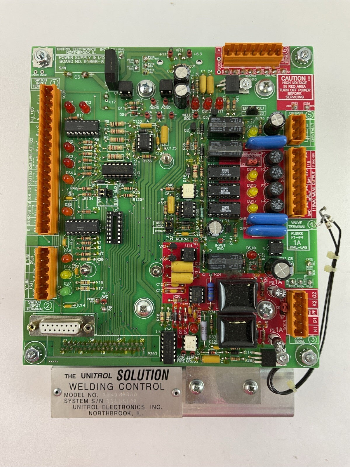THE UNITROL SOLUTION WELDING CONTROL 9180M-S00 9180B-8 POWER SUPPLY & I/O NO KEY