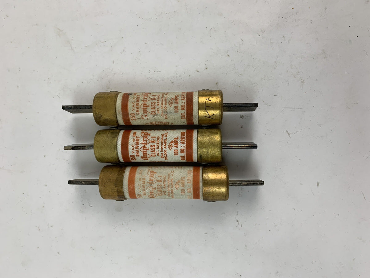Gould Shawmut Amp-trap A2K100 100A 250VAC Fuse "Lot of 3"