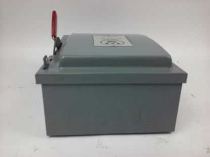 WESTINGHOUSE HU-322 SAFETY SWITCH 60A, 240V, 3P, NON FUSIBLE, 15-30 H.P., NEW